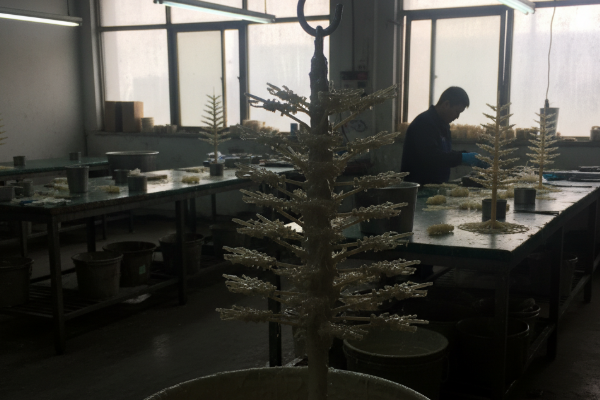 Ceramic shell coating and drying process