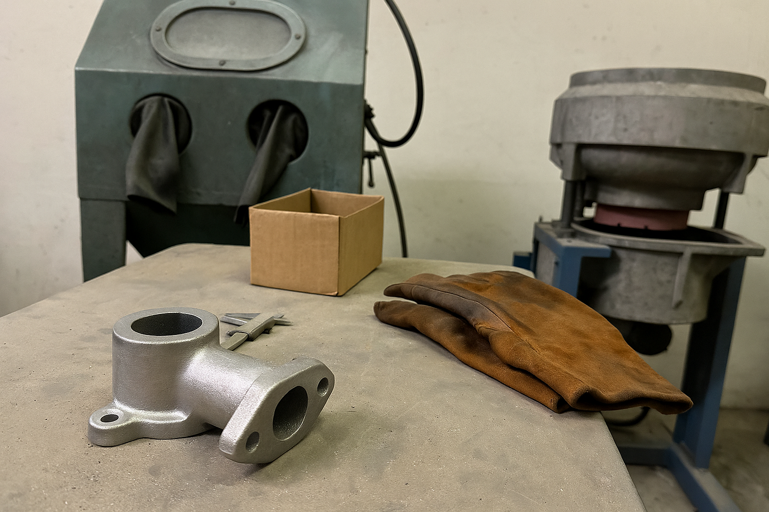 Metal casting surface treatment samples